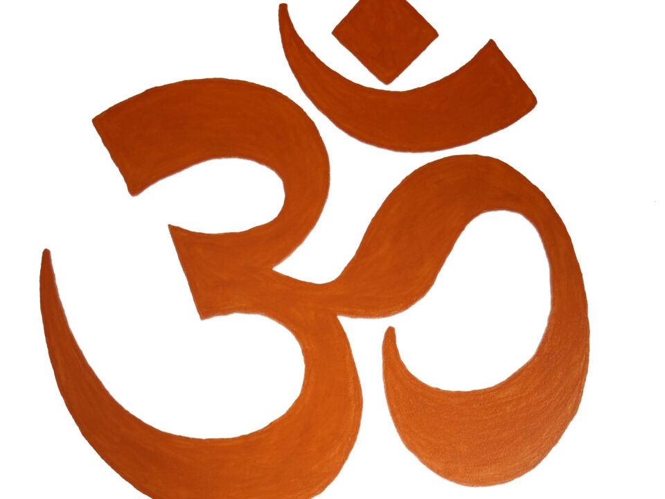 Symbolisches Bild des Omkara, das heilige Om Zeichen aus dem Yoga.
