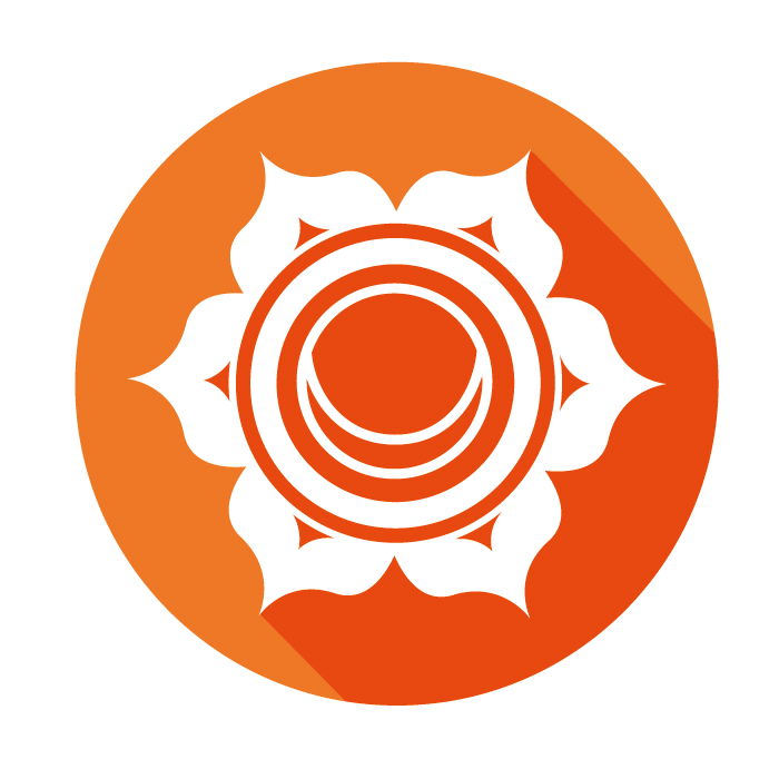Symbol des Swadhisthana Chakras, des Sakralchakras, in Orange.
