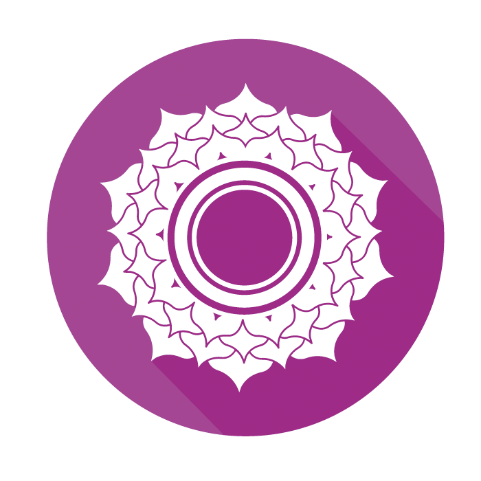 Symbol des Sahasrara Chakras, dem Kronenchakra, in Violett.