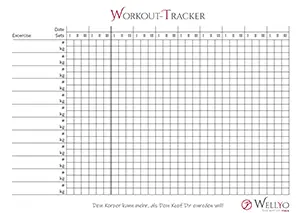 Workout Tracker Vorschau – strukturiertes Training und gezielte Selbstorganisation mit dem WellYo Tool.