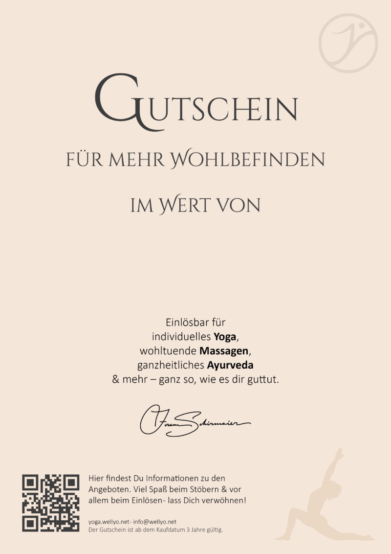 Yoga Gutschein – WellYo Geschenk für Entspannung & Balance